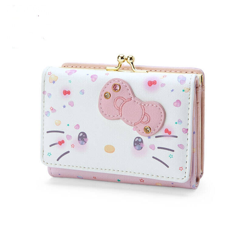 Cute Women Girl's Crystal Hello Kitty Wallet ID Card Holder Coin Short Purse