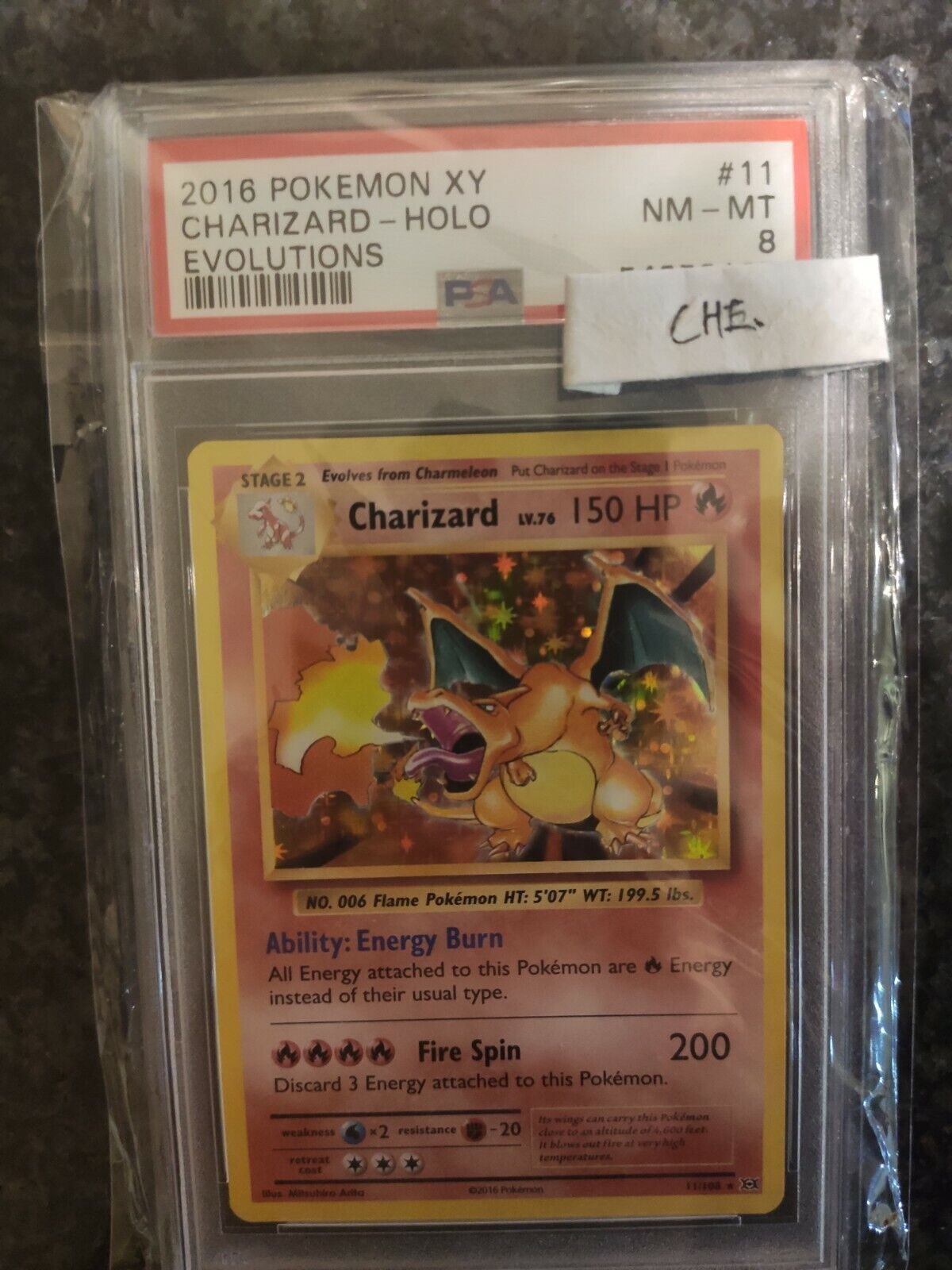 Charizard Holo Evolution 11/108 PSA 8 MINT-NM Pokemon Card XY Evolutions 