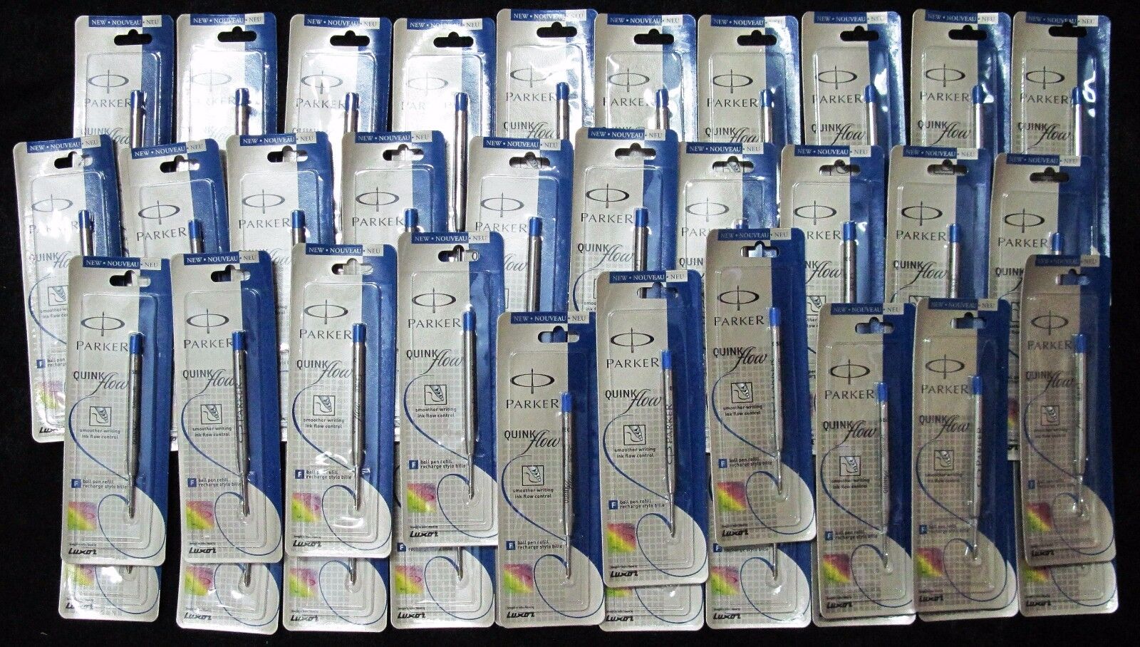 120X PARKER BLUE medium ball pen REFILL wholesale lot 120 original bulk genuine