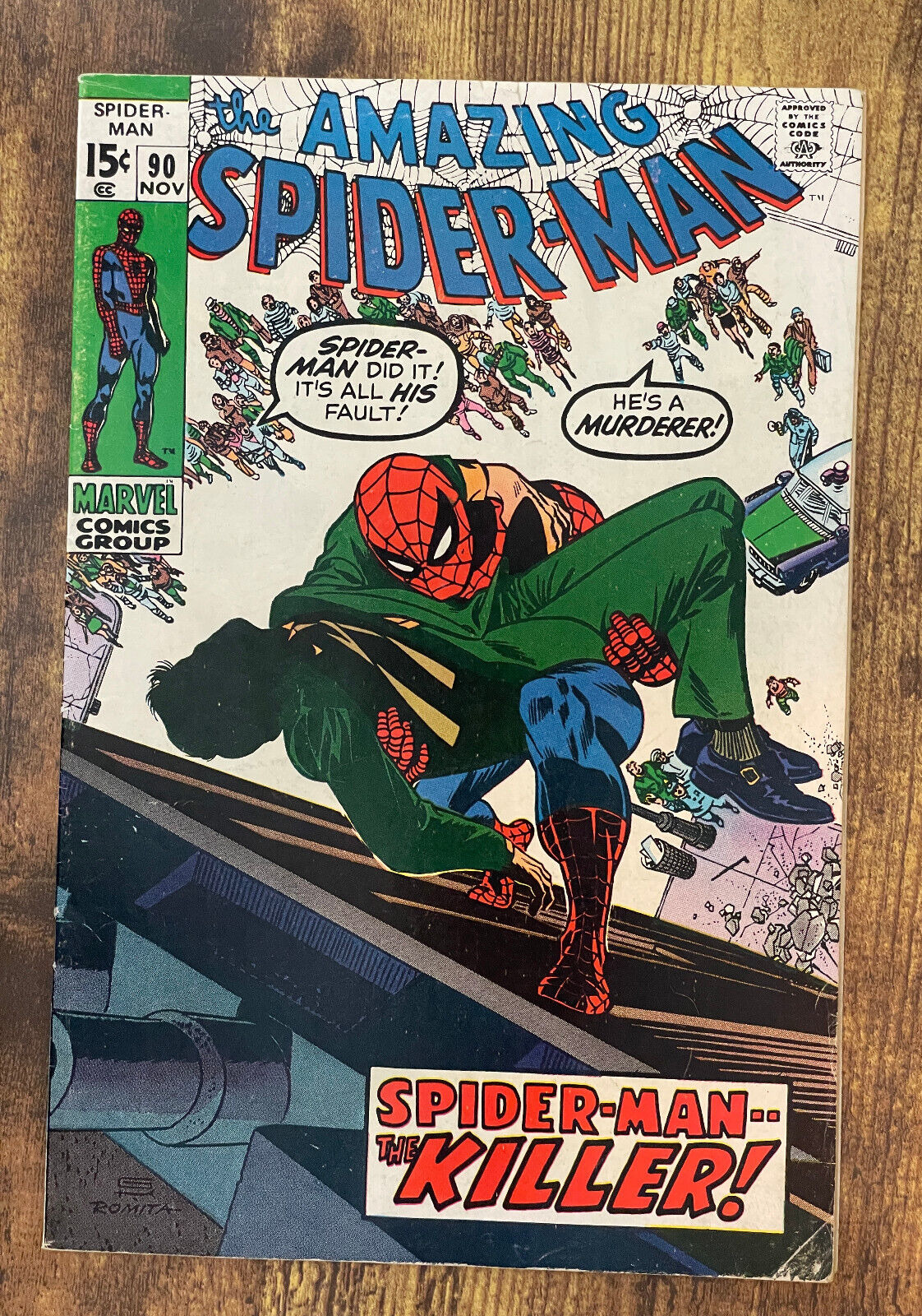 Amazing Spider-man #90, FN/VF 7.0, Captain Stacy Death