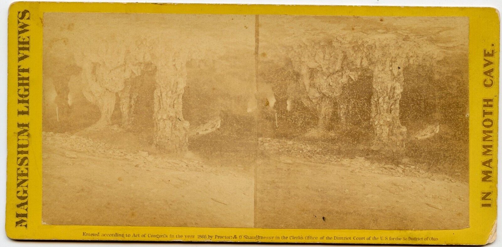 Mammoth Cave, Kentucky Vintage Stereoview Photo with Magnesium Light by Anthony