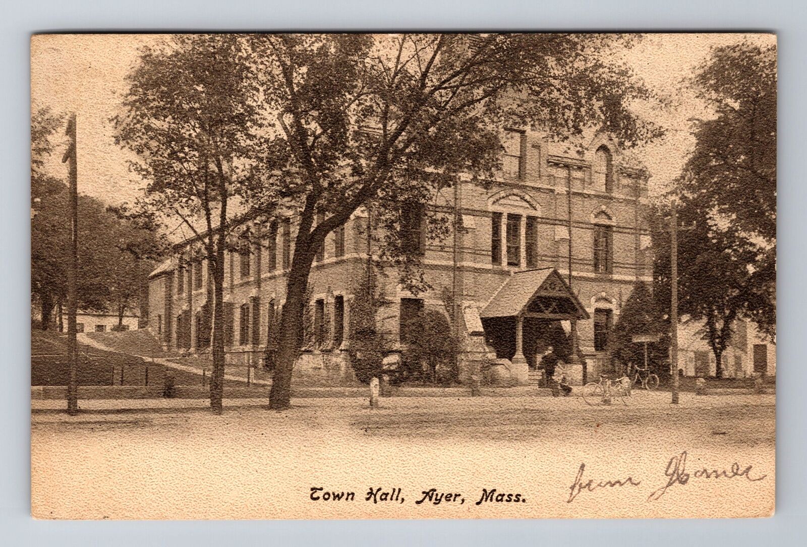 Ayer MA-Massachusetts, Town Hall, Antique, Vintage c1907 Souvenir Postcard