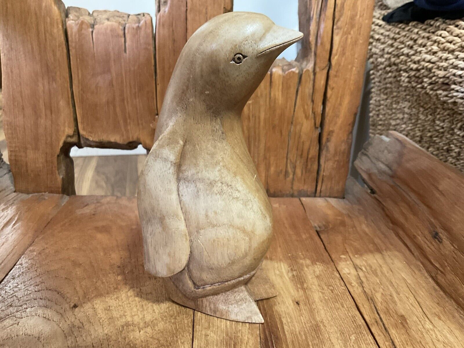 Hand Carved Wooden Penguin