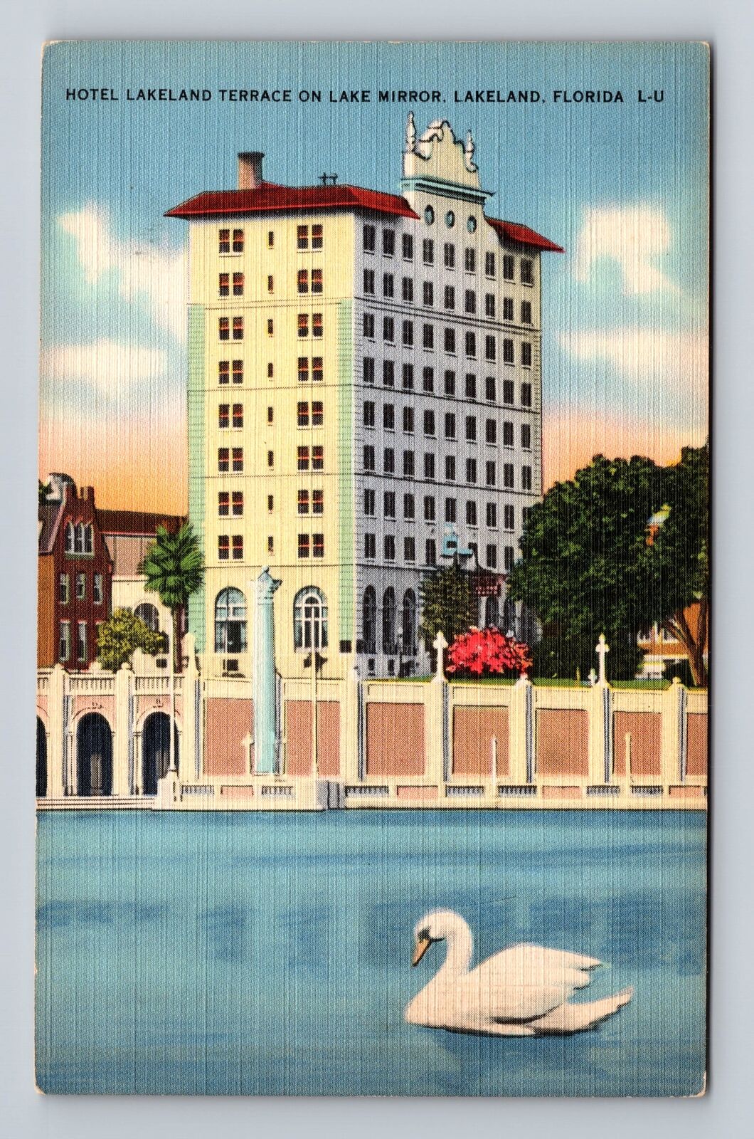 Lakeland FL-Florida, Hotel Lakeland Terrace, Lake Mirror, Vintage Postcard
