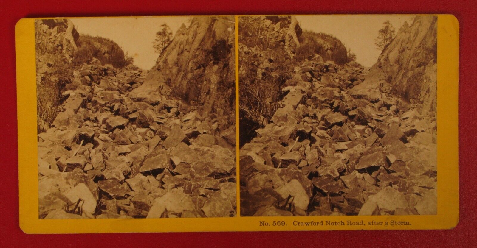 KILBURN AVALANCHE STORM SV STEREOVIEW CRAWFORD NOTCH ROAD WHITE MOUNTAINS 