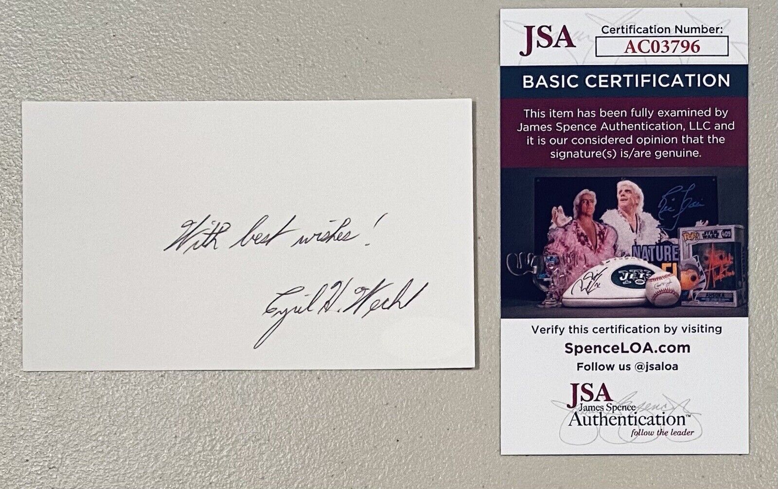 Cyril Wecht Signed Autographed 3x5 Card JSA Pathologist JFK Warren Commission