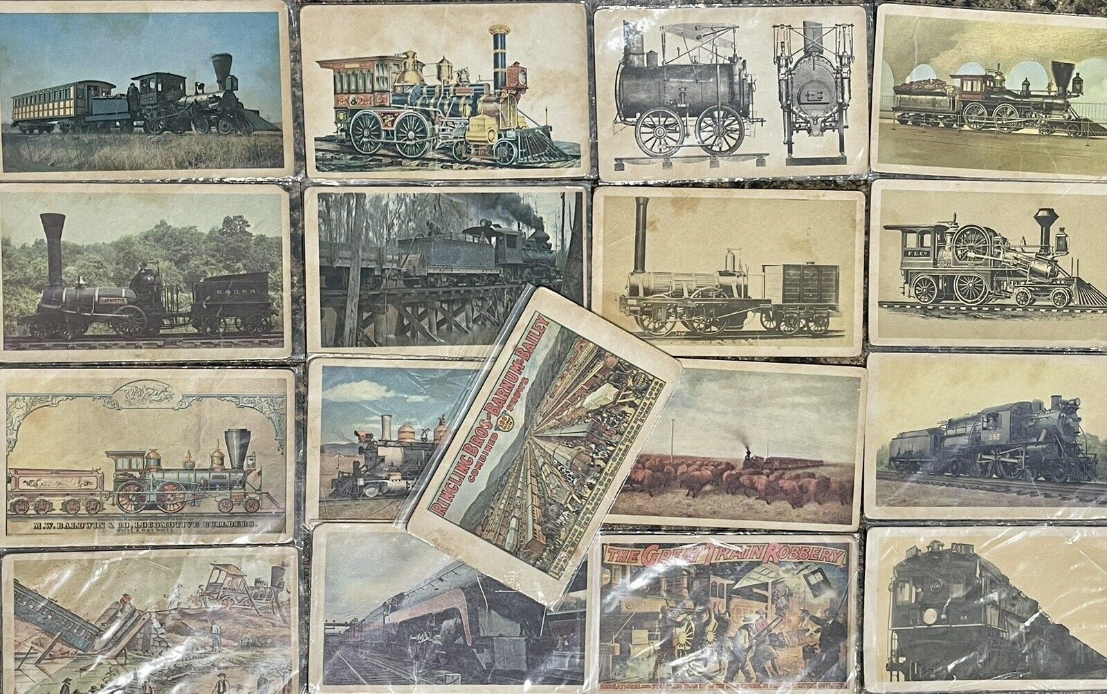 Vintage Lot Of (17) Railroad Train Cards W/ Information On Back Baldwin