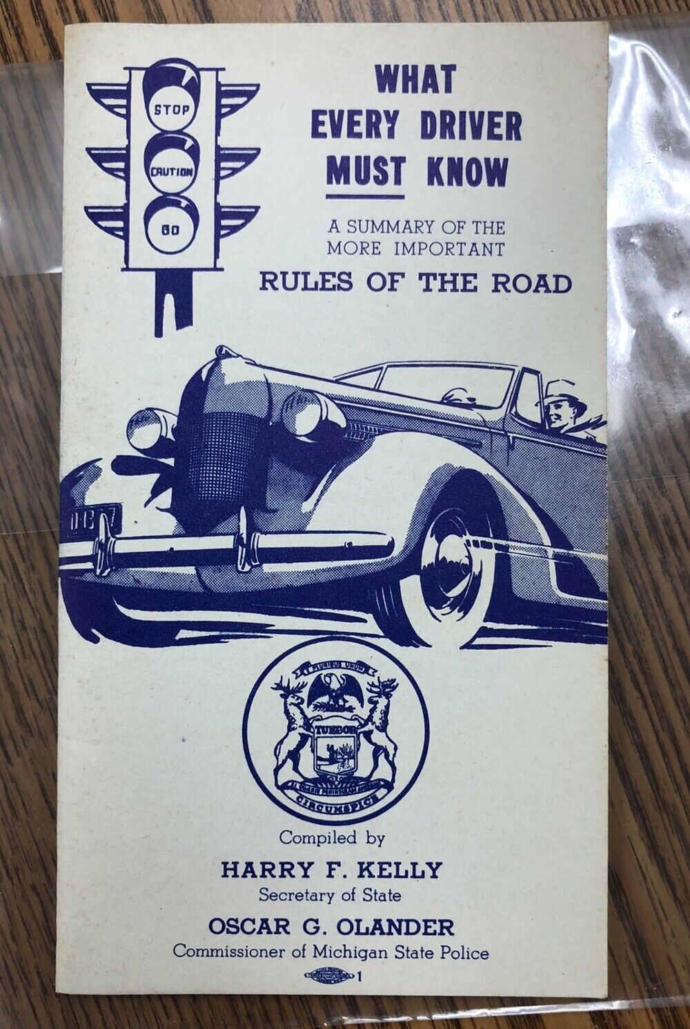 1939 michigan rules of the road booklet 23 pages