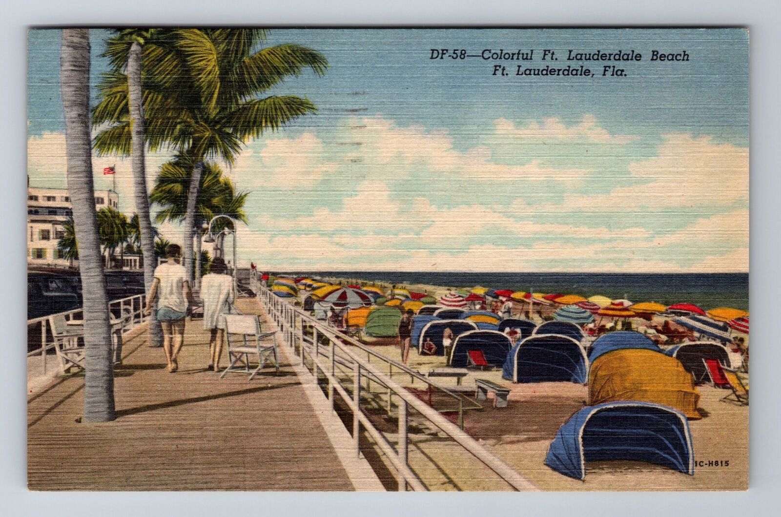 Fort Lauderdale FL- Florida, Fort Lauderdale Beach, Vintage c1953 Postcard