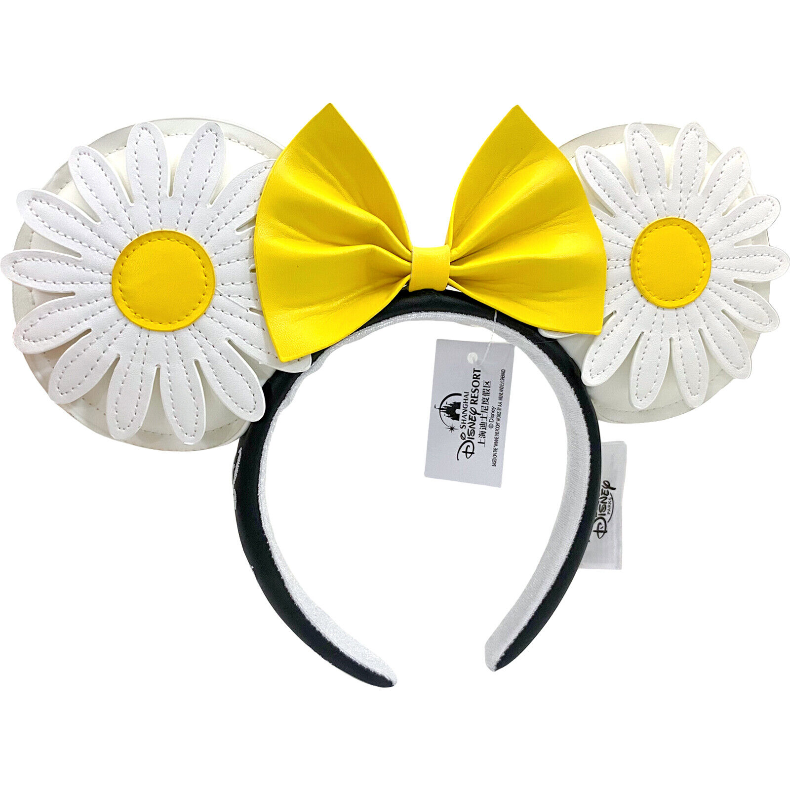 DisneyParks White Chrysanthemum Loungefly Ears Minnie Mouse Bow Headband Ears