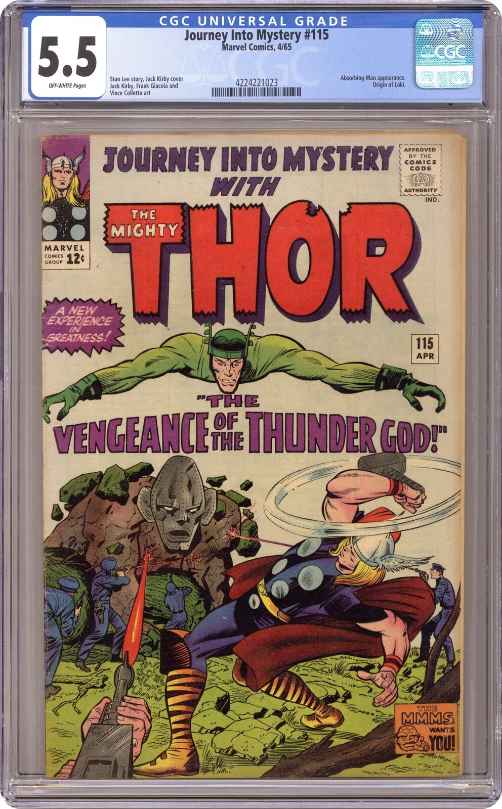 Thor Journey Into Mystery #115 CGC 5.5 1965 4224221023