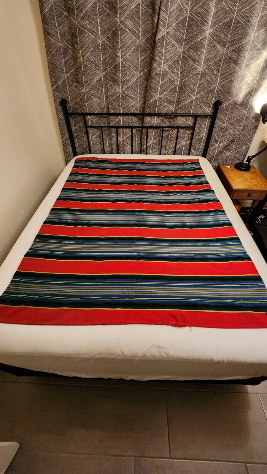 Pendleton Beaver State Blanket Wool Vintage Multicolor Stripes Good Condition