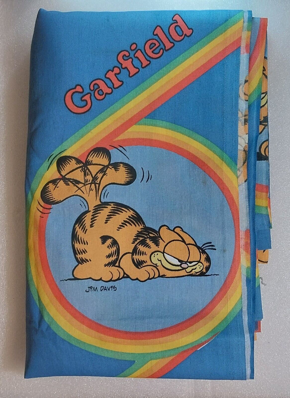 Garfield Sheet Twin Size American Lifestyle Flat 1978 Rainbow Davis