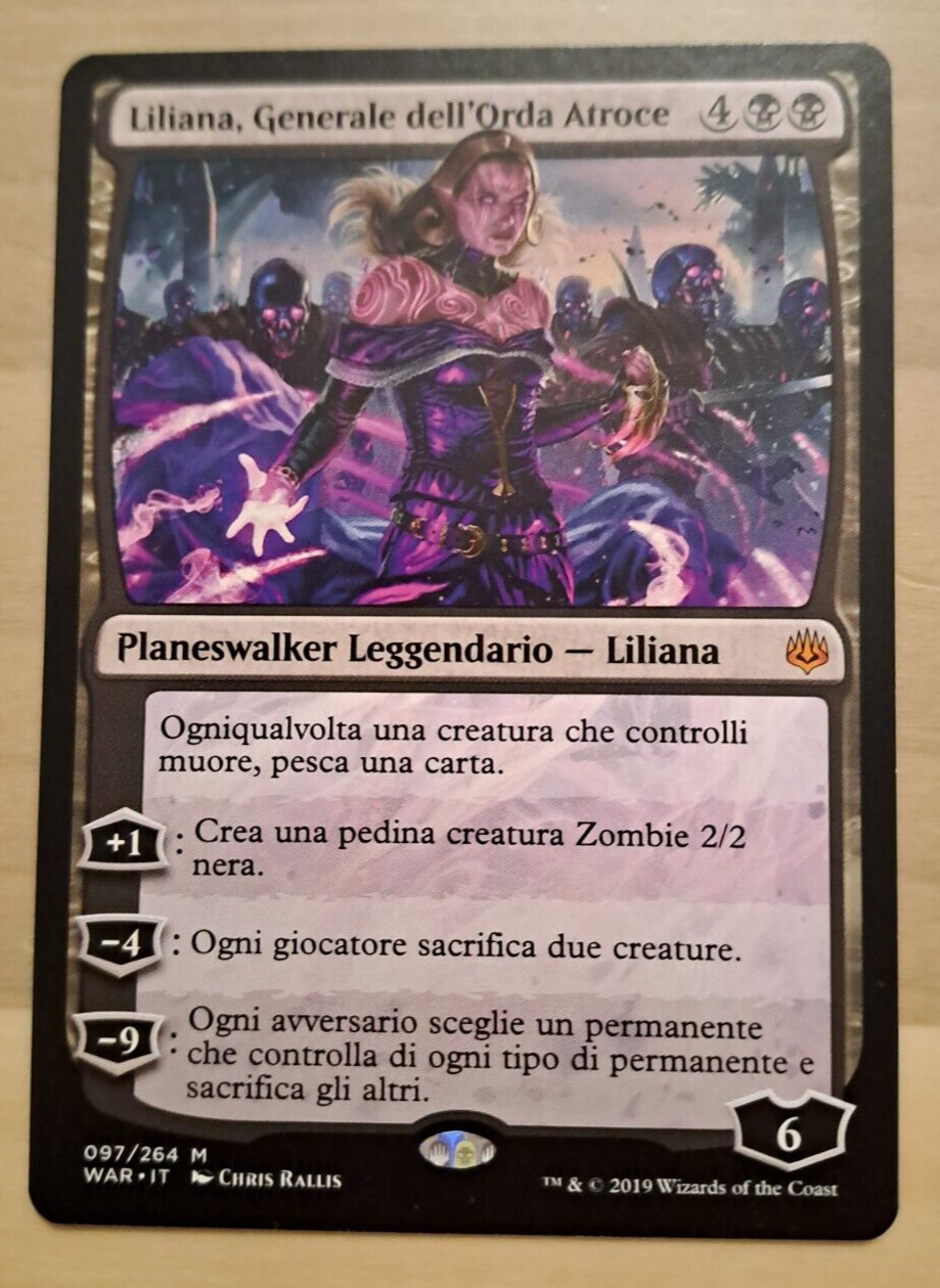 MAGIC LILIANA, GENERAL OF THE ATROCIOUS HORDE WAR OF THE SPARK ITA (M) SET *MINT*