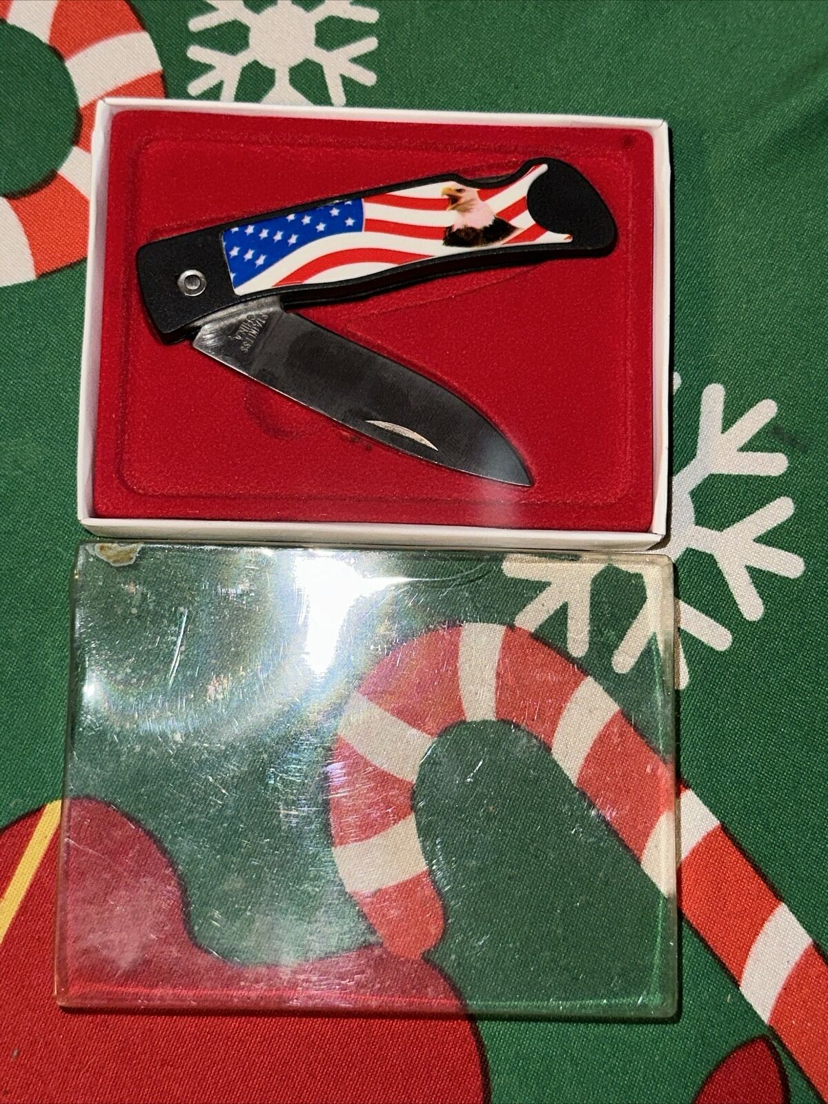 Vintage American Flag And Eagle Pocket Knife 3.5 In New In Box