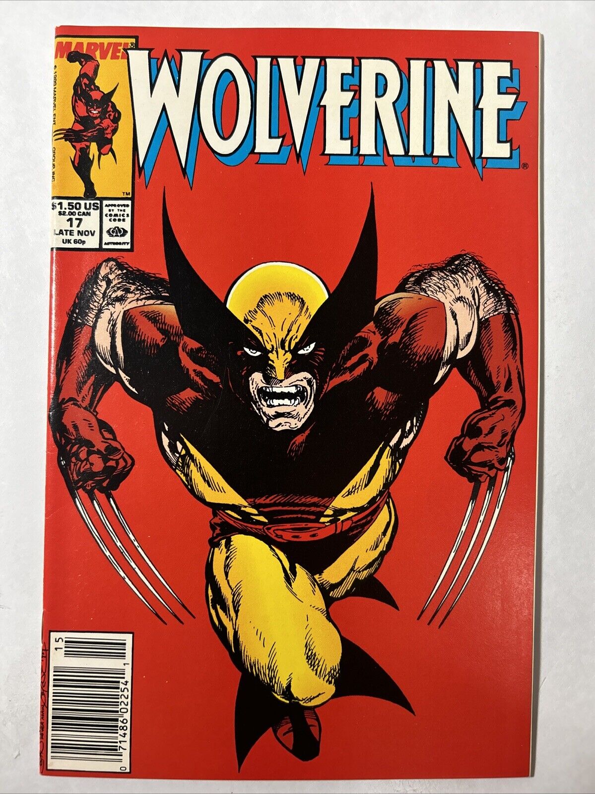 Wolverine #17 NEWSSTAND Variant 1989 Marvel Comics Byrne Classic Cover MCU
