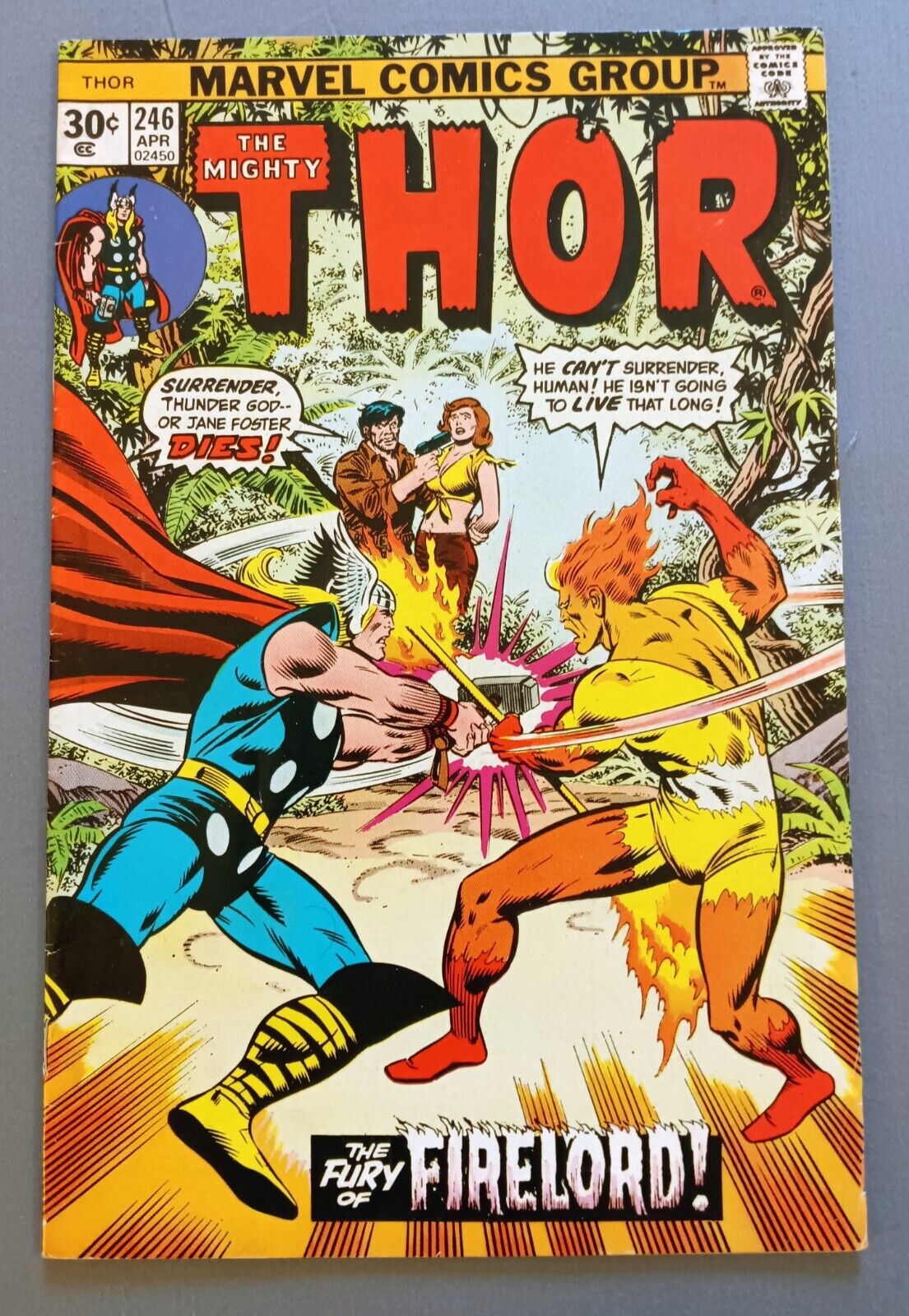 THE MIGHTY THOR #246, FN+, .30 CENT VARIANT, MVS INTACT, BRONZE AGE, MARVEL 1976