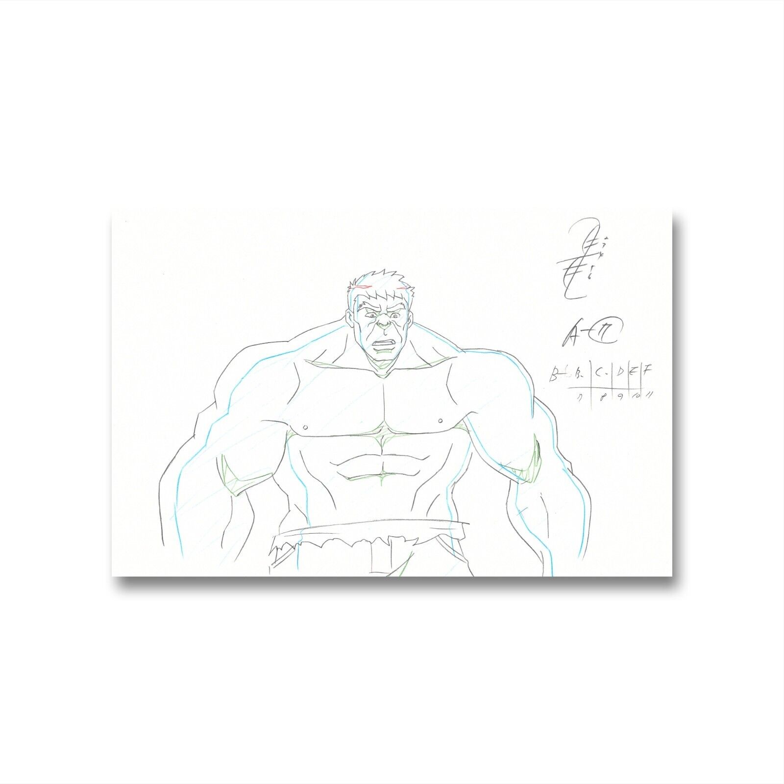Avengers Assemble Original Production Drawing: Hulk, SSV1005