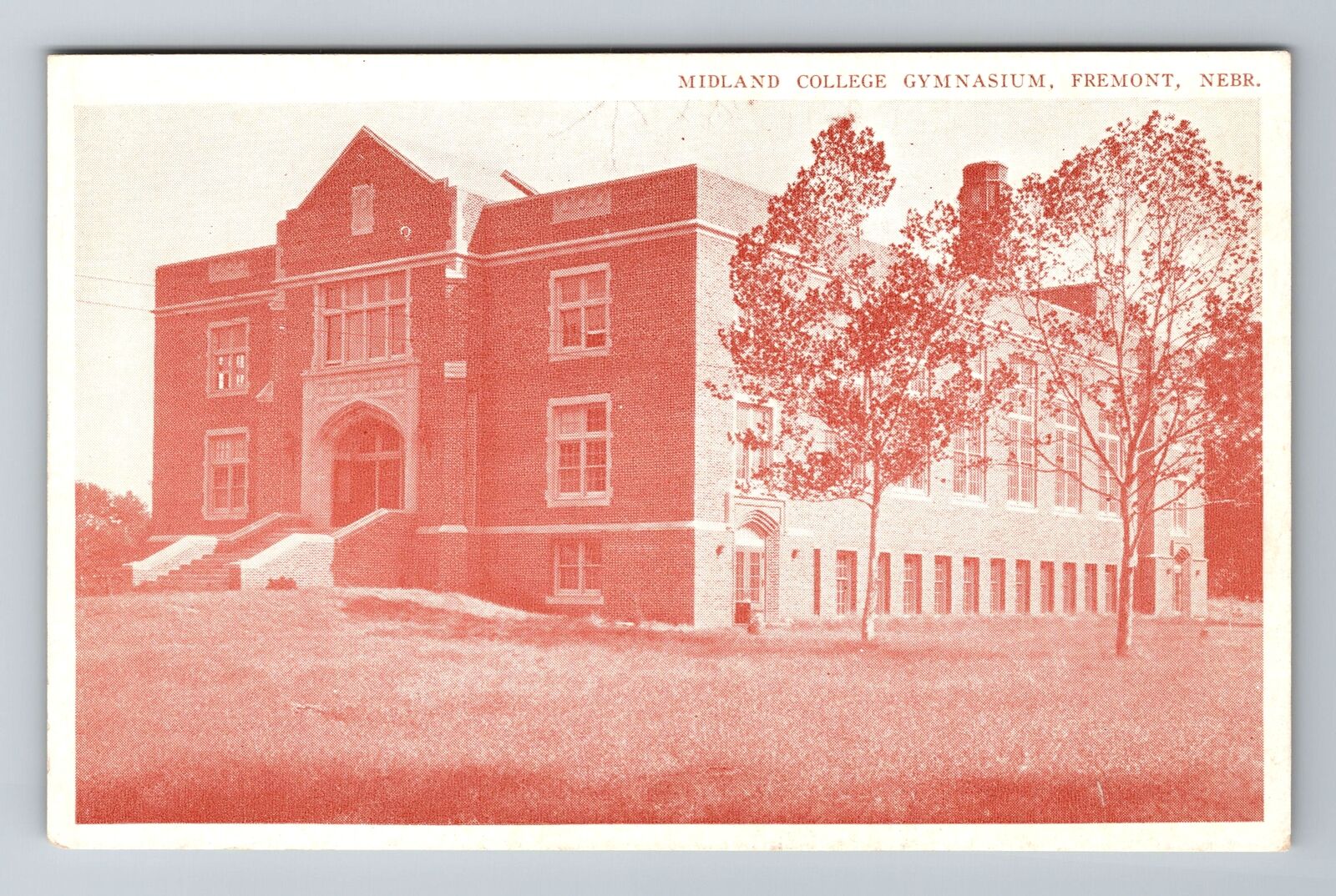 Fremont NE-Nebraska, Midland College Gymnasium, Antique, Vintage Postcard