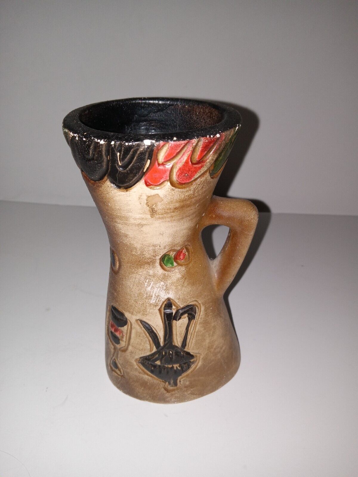 Vintage Souvenir Pottery Mug Vase from the 1950s 1960s Retro