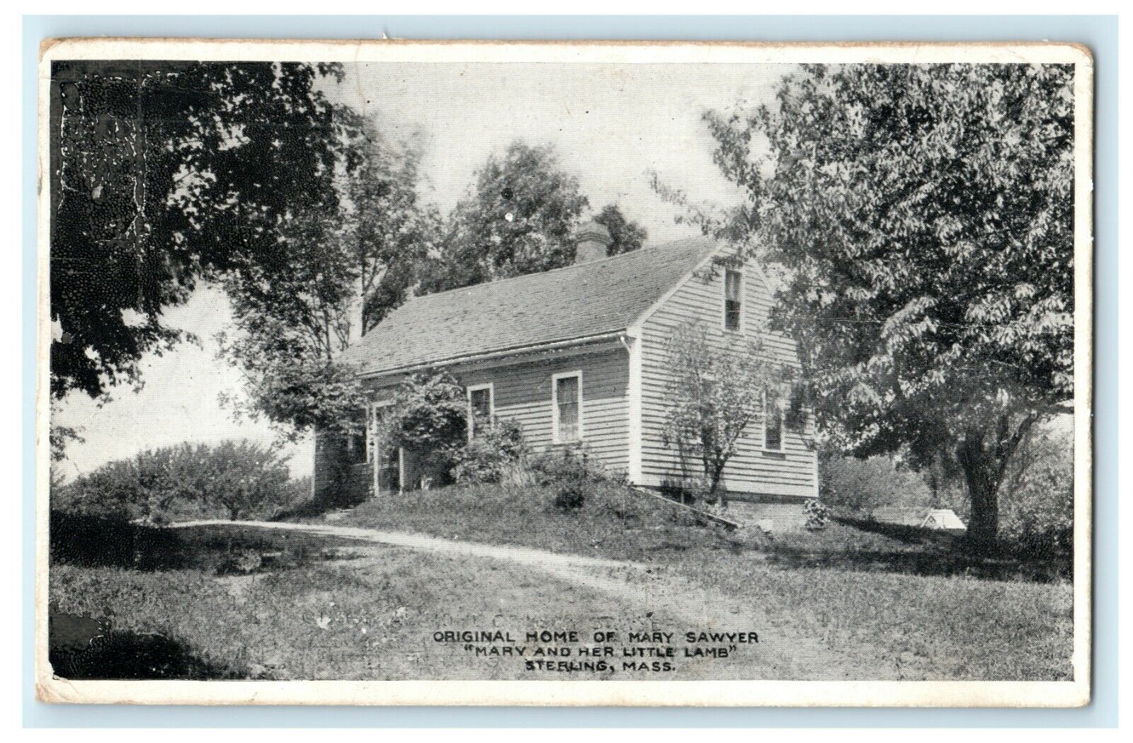 1914 Original Home Mary Sawyer Little Lamb Sterling Massachusetts MA Postcard