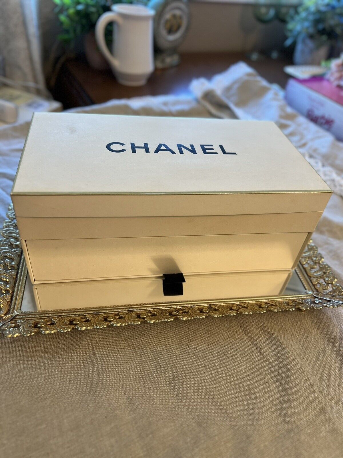 Rare Vintage Chanel Empty Gift Set Case. HTF VTG Collectible Makeup Jewelry Case