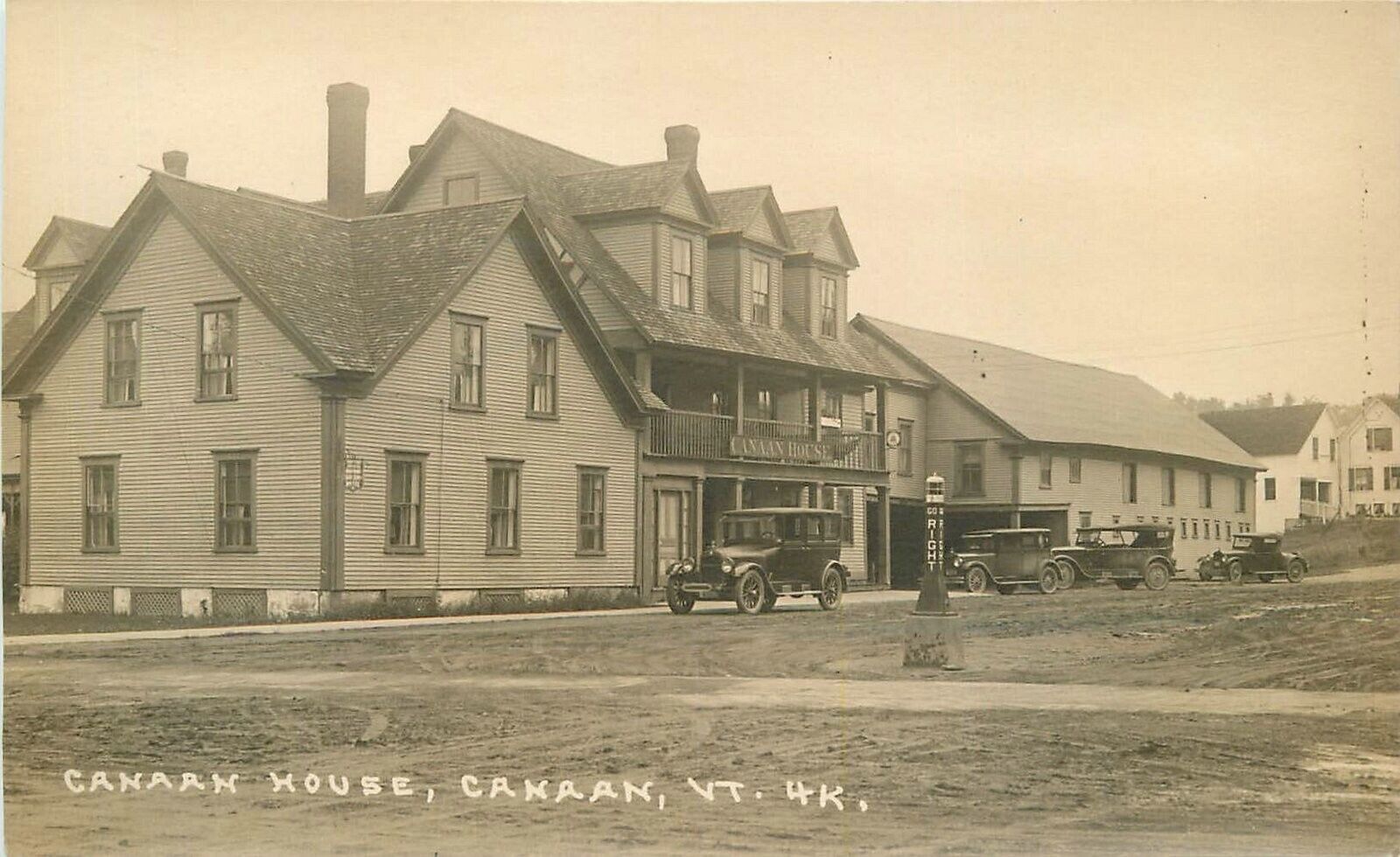 Postcard RPPC C-1920s Vermont Canaan Canary House occupation autos 23-12091