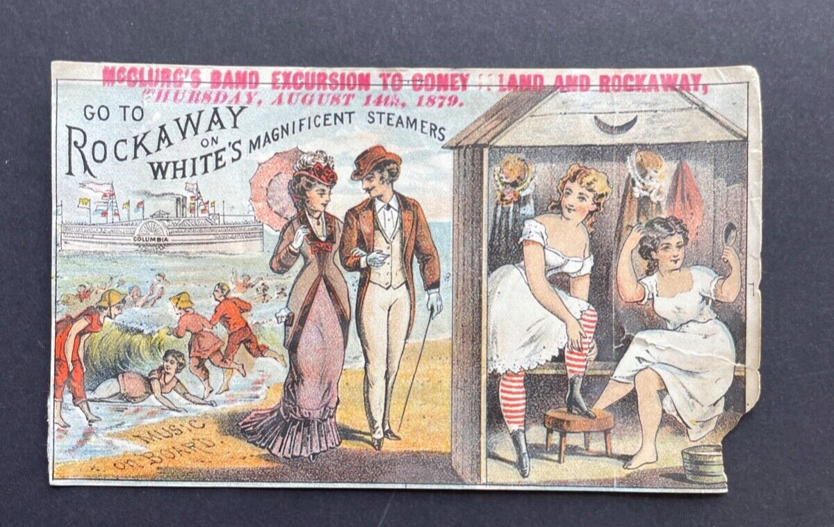 1879 Steamer Trade Card: McClurg\'s Band Excursion to Coney Island & Rockaway
