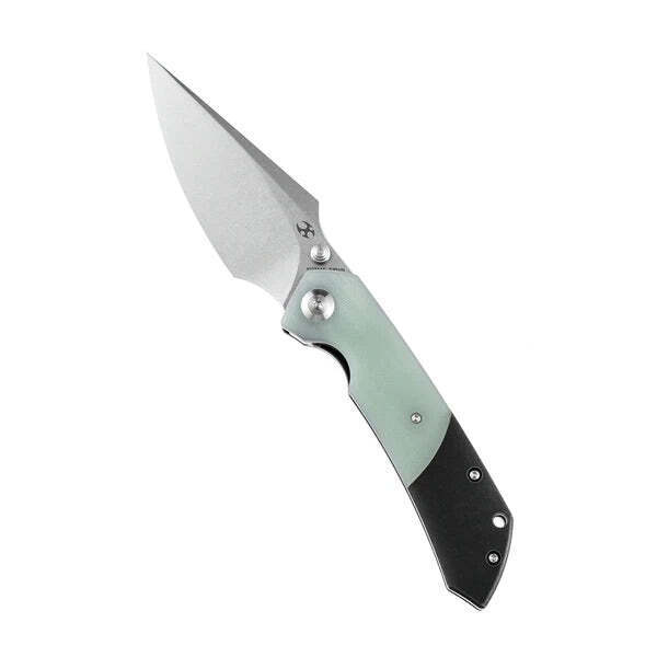 Kansept Knives K1034A5 Folding Knife 3.48in S35VN Blade Titanium / Jade G10 Hand