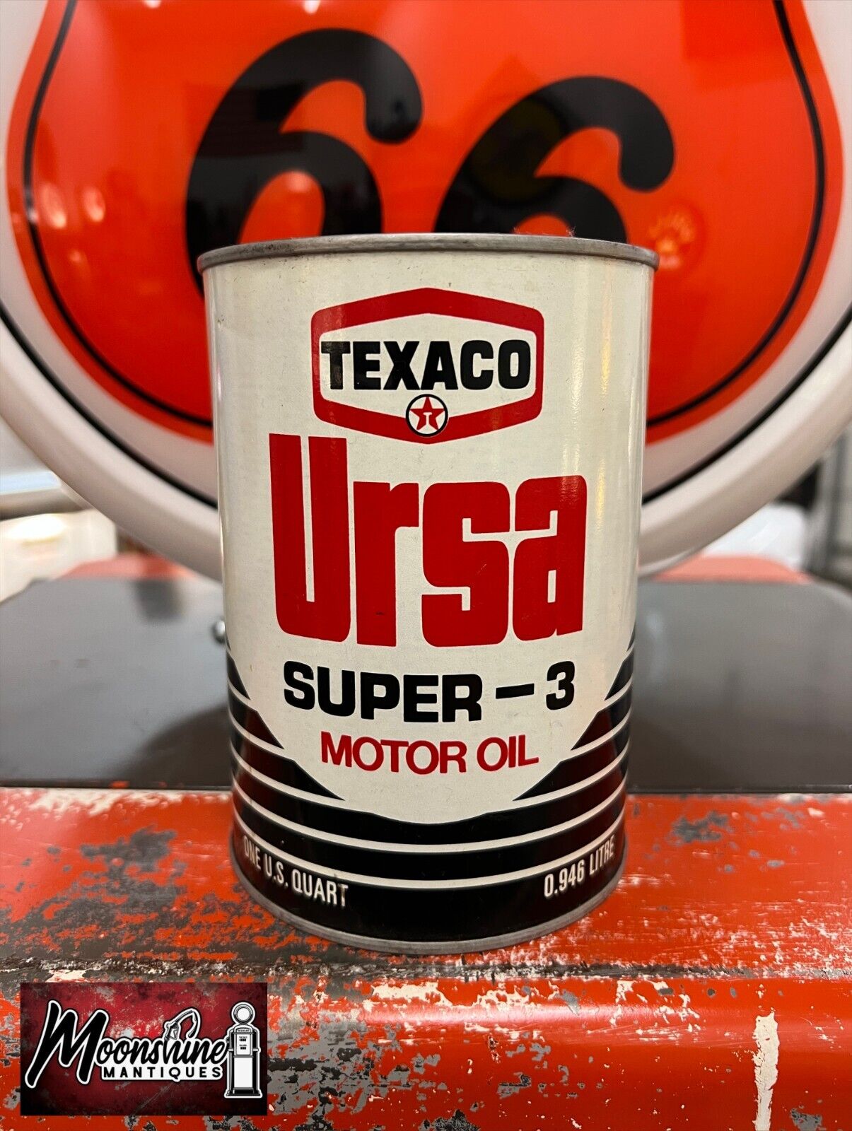 1970’s TEXACO Ursa Super-3 Motor Oil Can 1 qt. - Gas & Oil