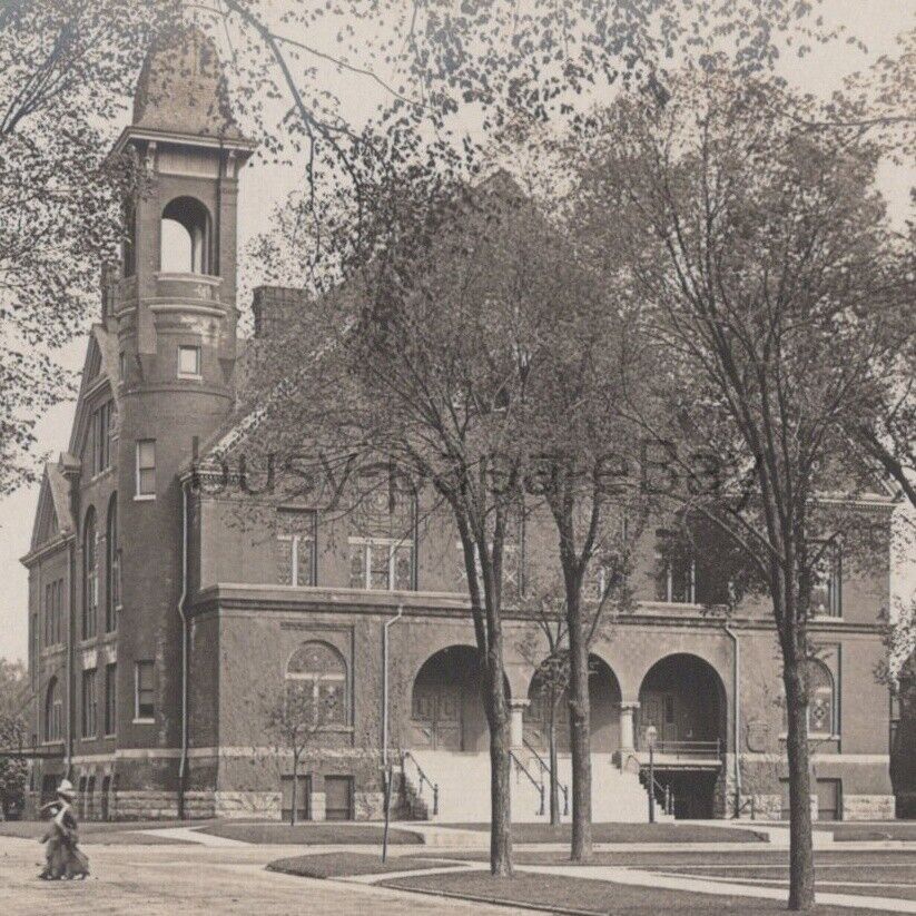 1900s RPPC First 1st Congregational Church Evanston Illinois Photo Postcard