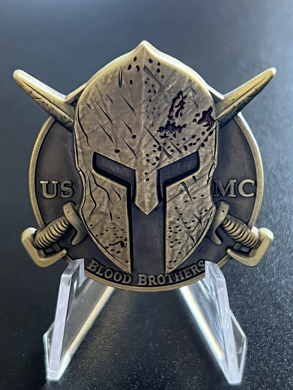 USMC SPARTAN BLOOD BROTHERS Collectible Coin Marine Corps Challenge Coin
