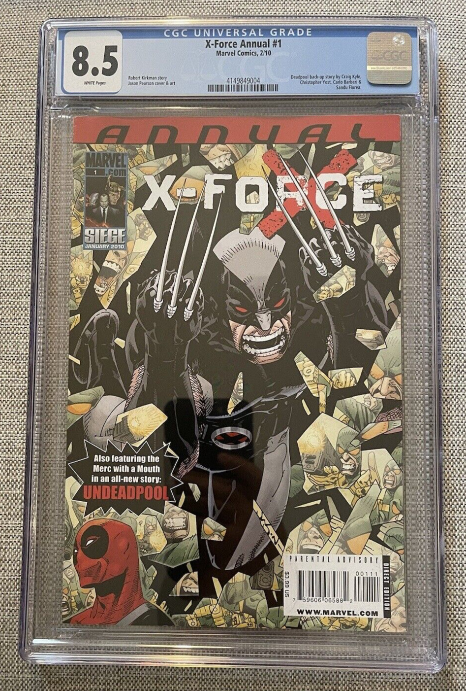 X-Force Annual #1 CGC 8.5 (2010) Deadpool Backup Story Wolverine Deadpool Cover