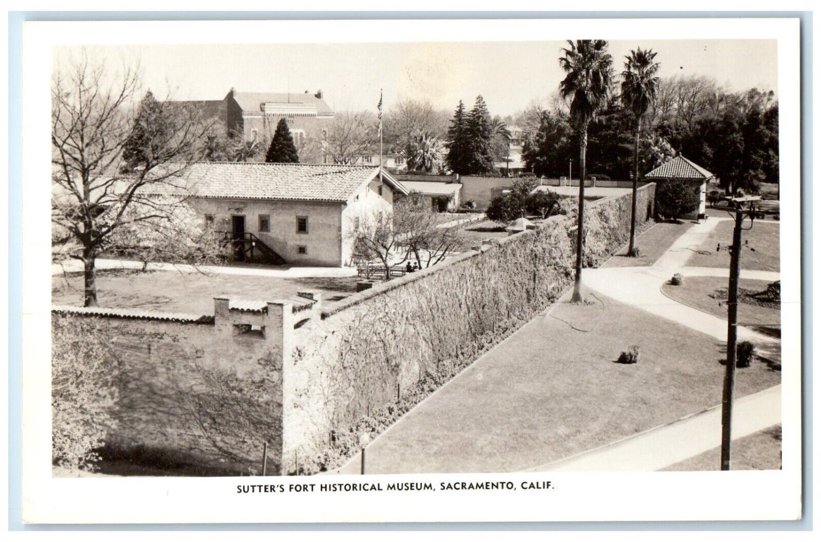 c1940's Sutter's Fort Historical Museum Sacramento CA RPPC Photo Postcard