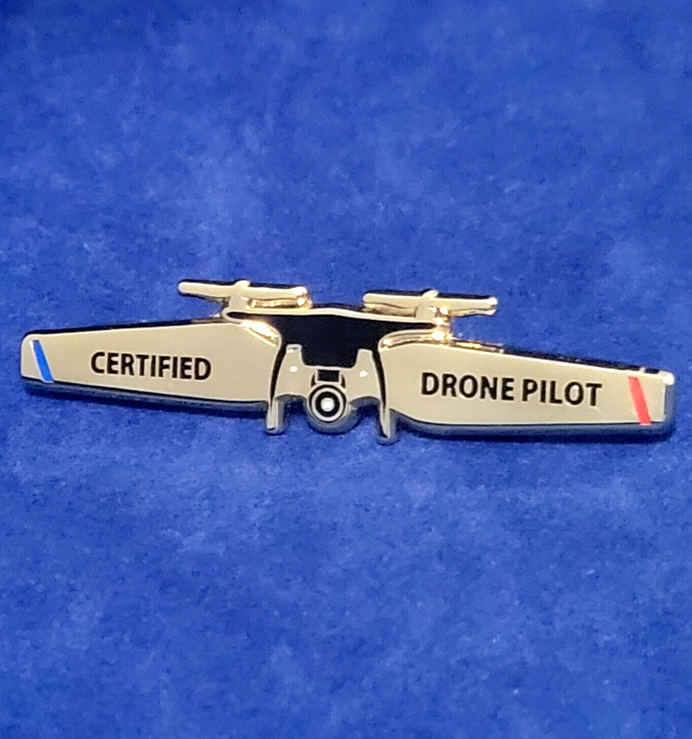 DRONE PILOT BLADE WING PIN, Item #1503: 10K Gold plated finish