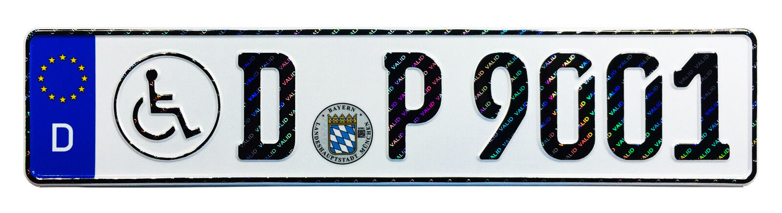 Disabled Person Handicap German License Plate with Hologram