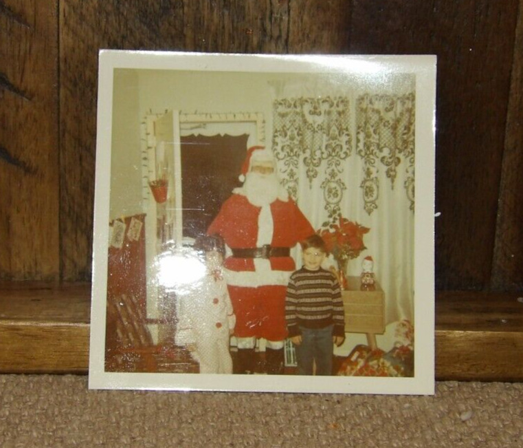 1960's Snapshot of Santa and Kids
