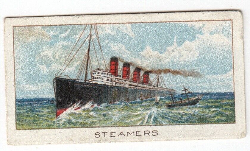 Vintage 1925 Trade Card RMS MAURETANIA Cunard Line World Record Atlantic passage