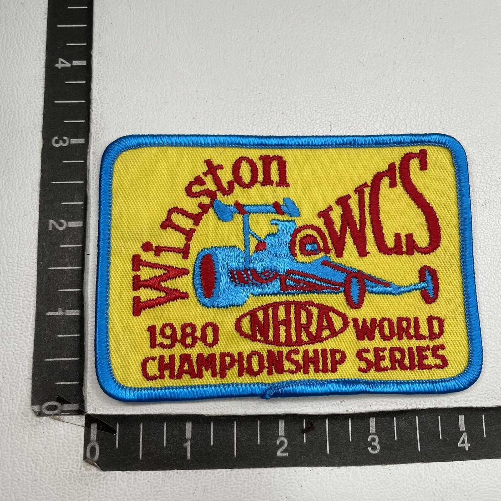 Vtg 1980 Tobacco WINSTON WORLD CHAMPIONSHIP SERIES NHRA Hot Rod Race Patch OODT
