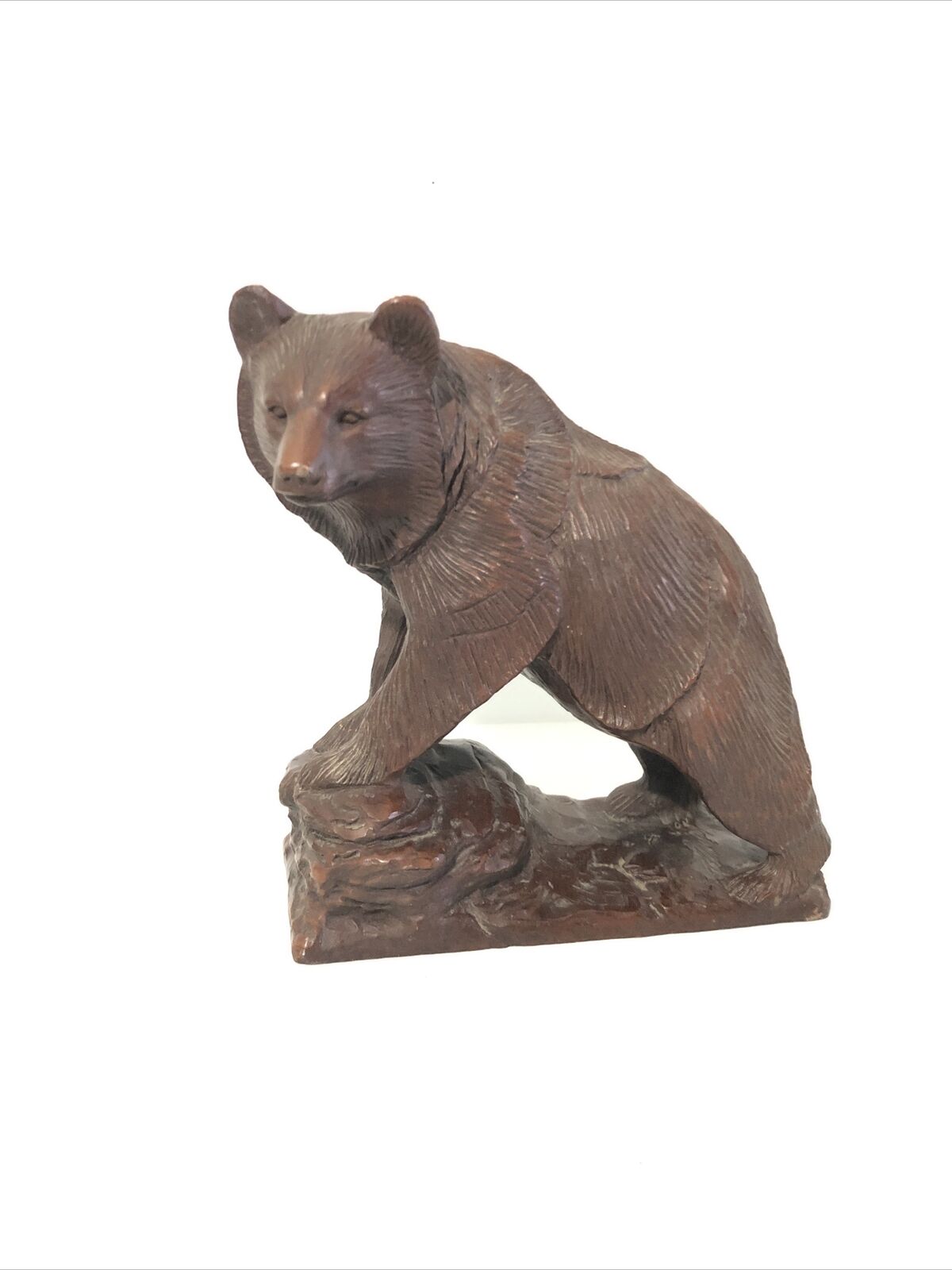 Grizzly Bear Statue Figurine- Bronze Tone Resin 7”x7” Wild Brown Bear Animal.
