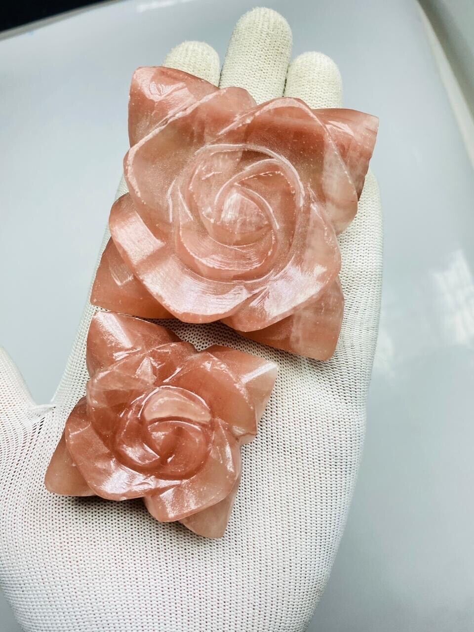 Beautiful Handmade Polished Flower Shaped Rose Calcite Origin Pakistan 