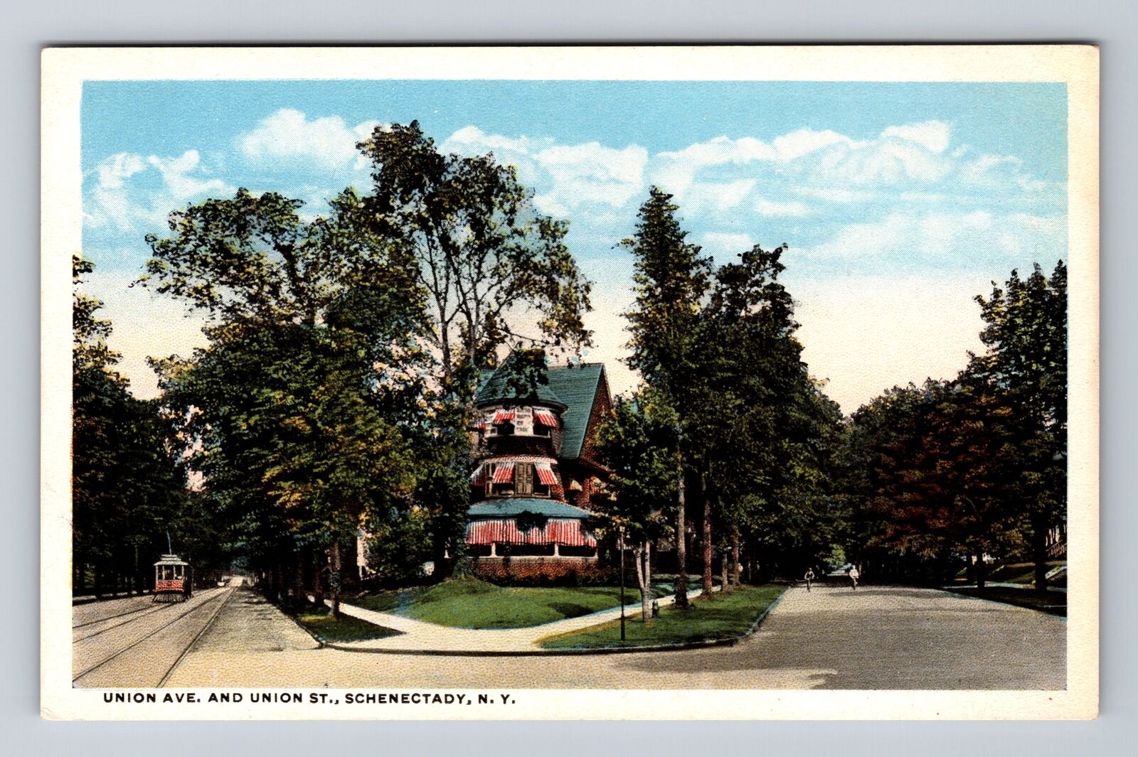 Schenectady NY-New York, Union Ave & Union Street, Antique, Vintage Postcard