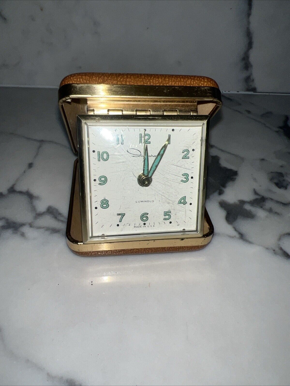 Vintage Ingraham Foldable Travel Alarm Clock Luminous Glow In Dark Details Japan