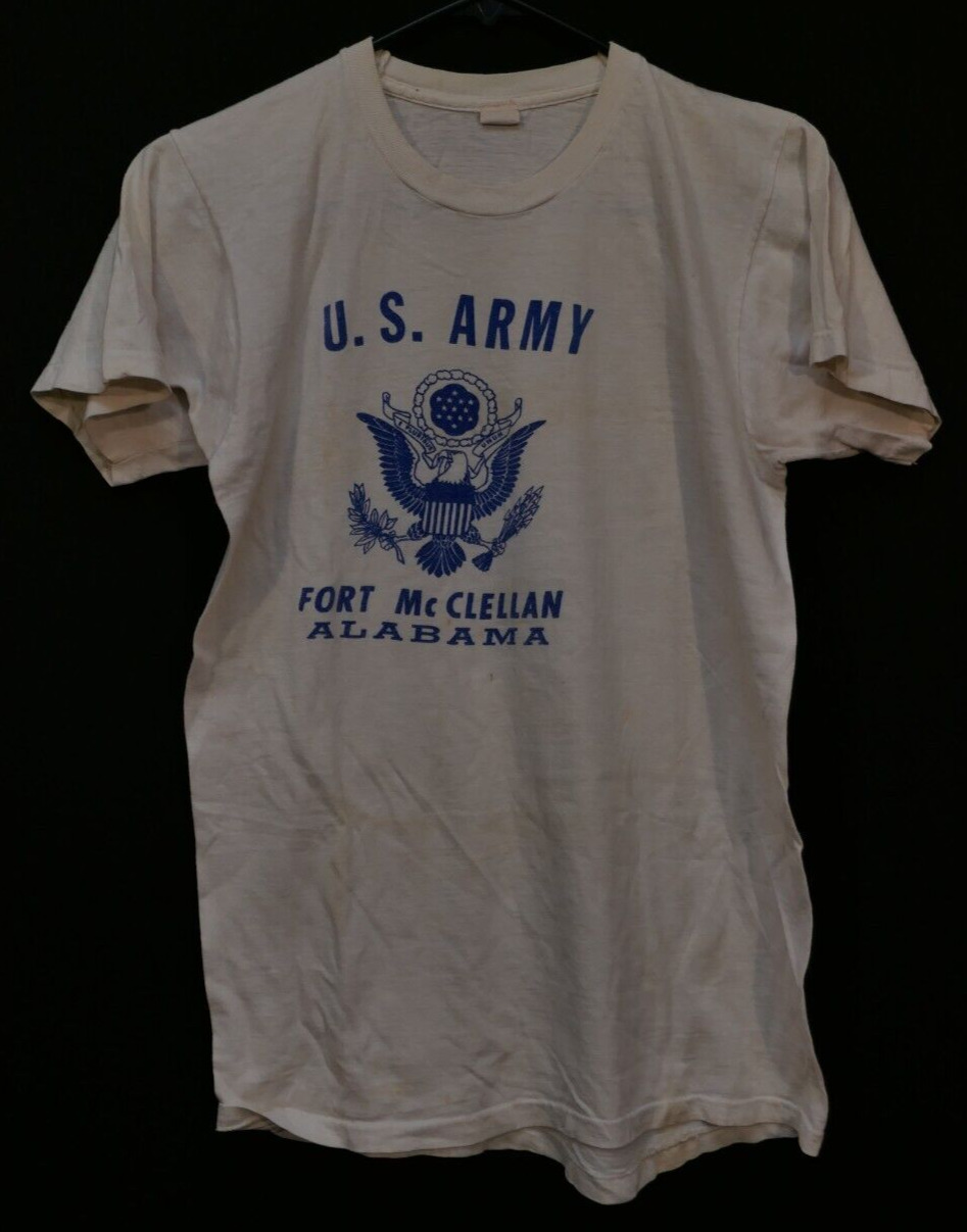 Vietnam War US Army Fort McClellan Alabama T-Shirt 'Western Art' Large, Scarce