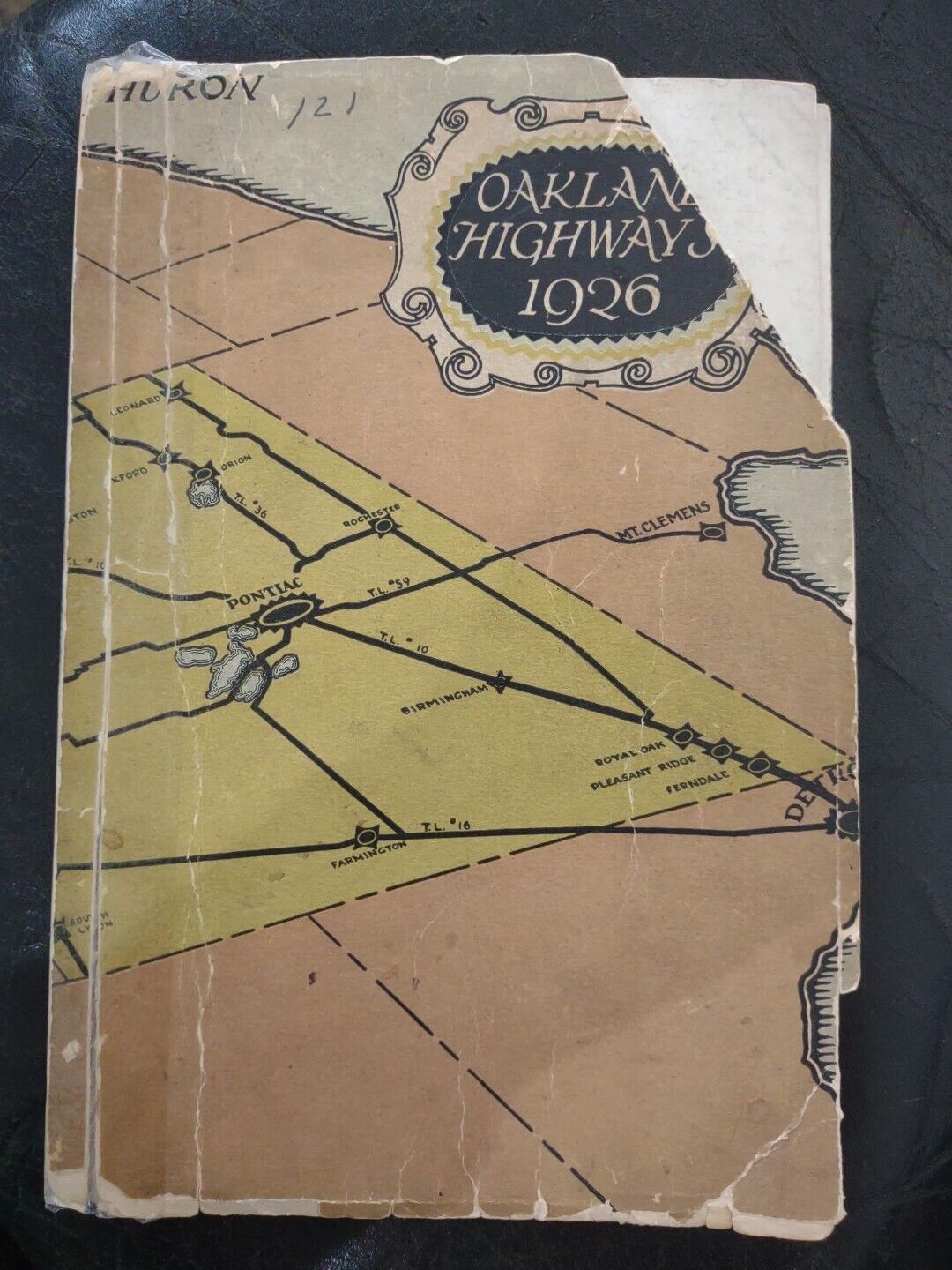 OAKLAND COUNTY HIGHWAYS 1926 PHOTOS AND ROAD MAP RARE MICHIGAN