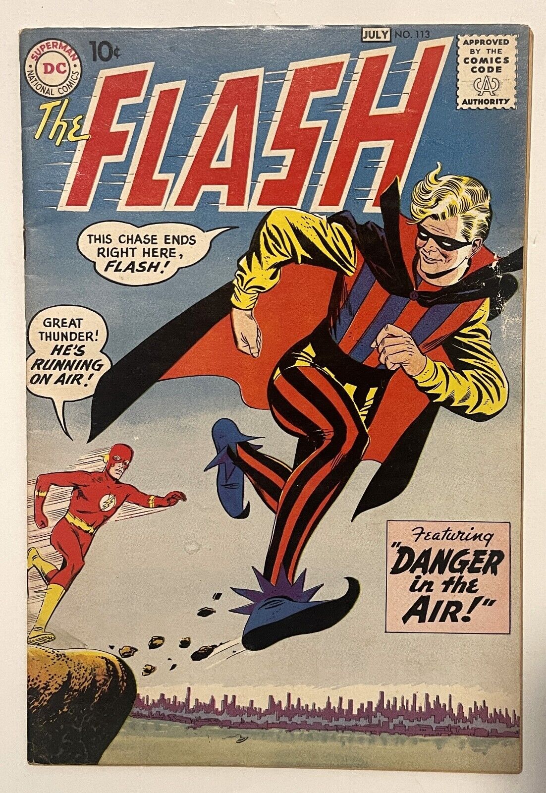 Flash #113   DC 1969   Key - 1st Appearance of the  Trickster