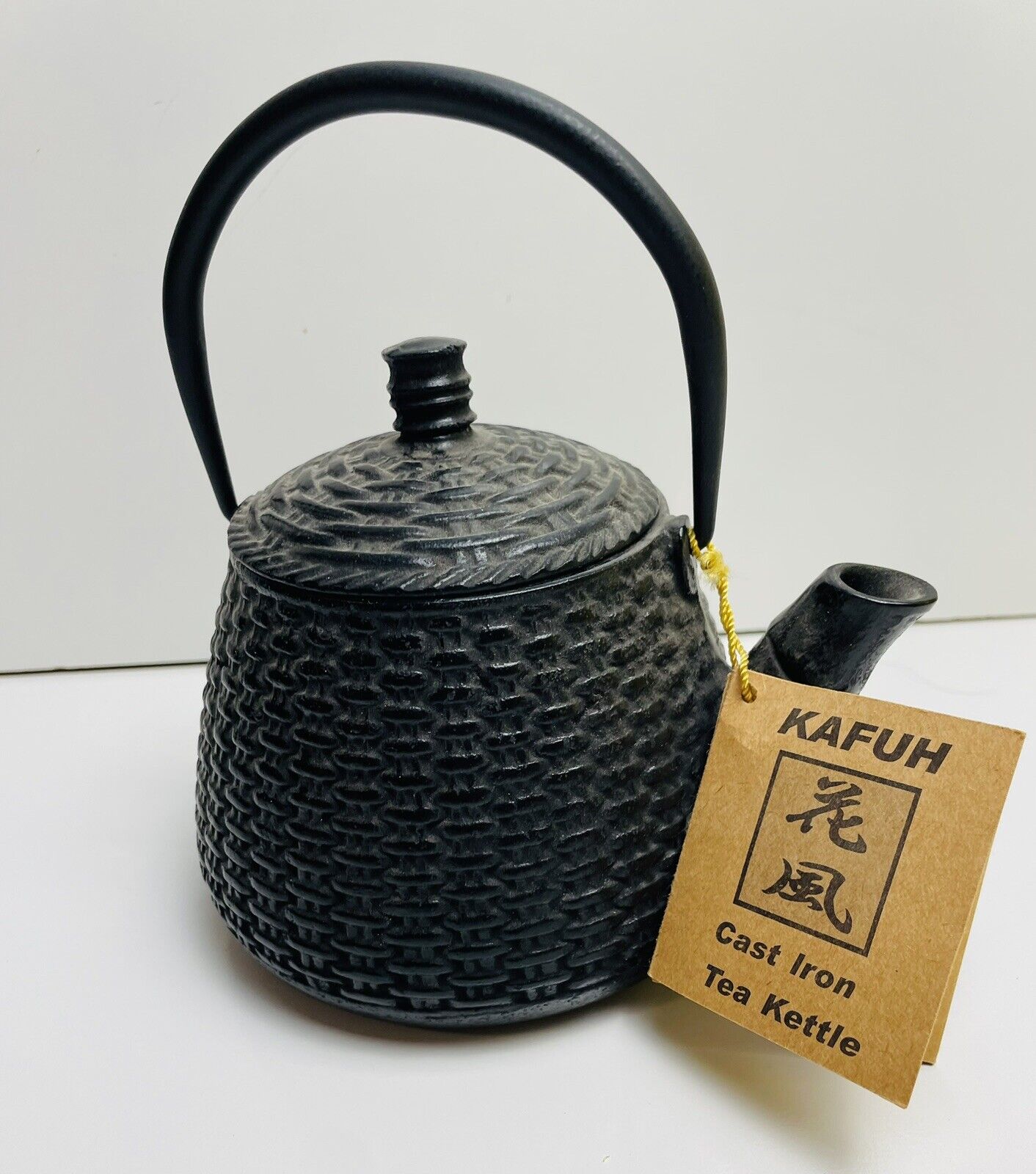 Kafuh Japanese Cast Iron Tea Kettle w/Infuser, Enameled Interior, New