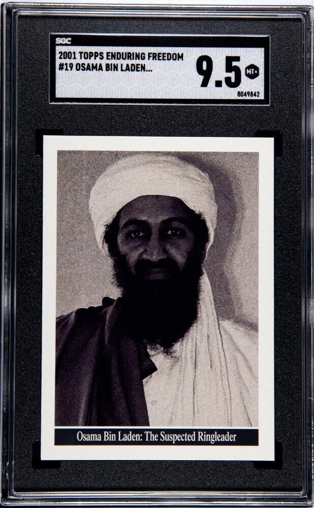 Osama Bin Laden 2001 Topps Enduring Freedom ROOKIE CARD SGC 9.5 Mint+ #19 FRESH