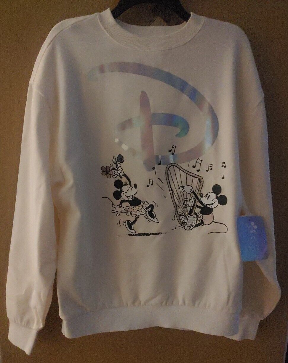 Vans X Disney 100 Anniversary Sweatshirt Pullover Adult Small Mickey Minnie NWT