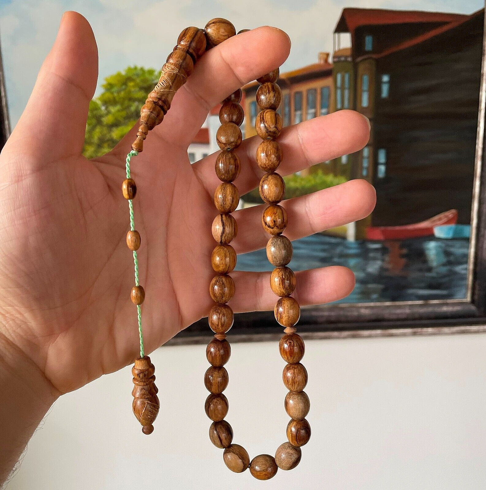 REAL Oud Agarwood Tree, Islamic Prayer 33 beads, Tasbih, Misbaha Tasbeeh 14x12mm